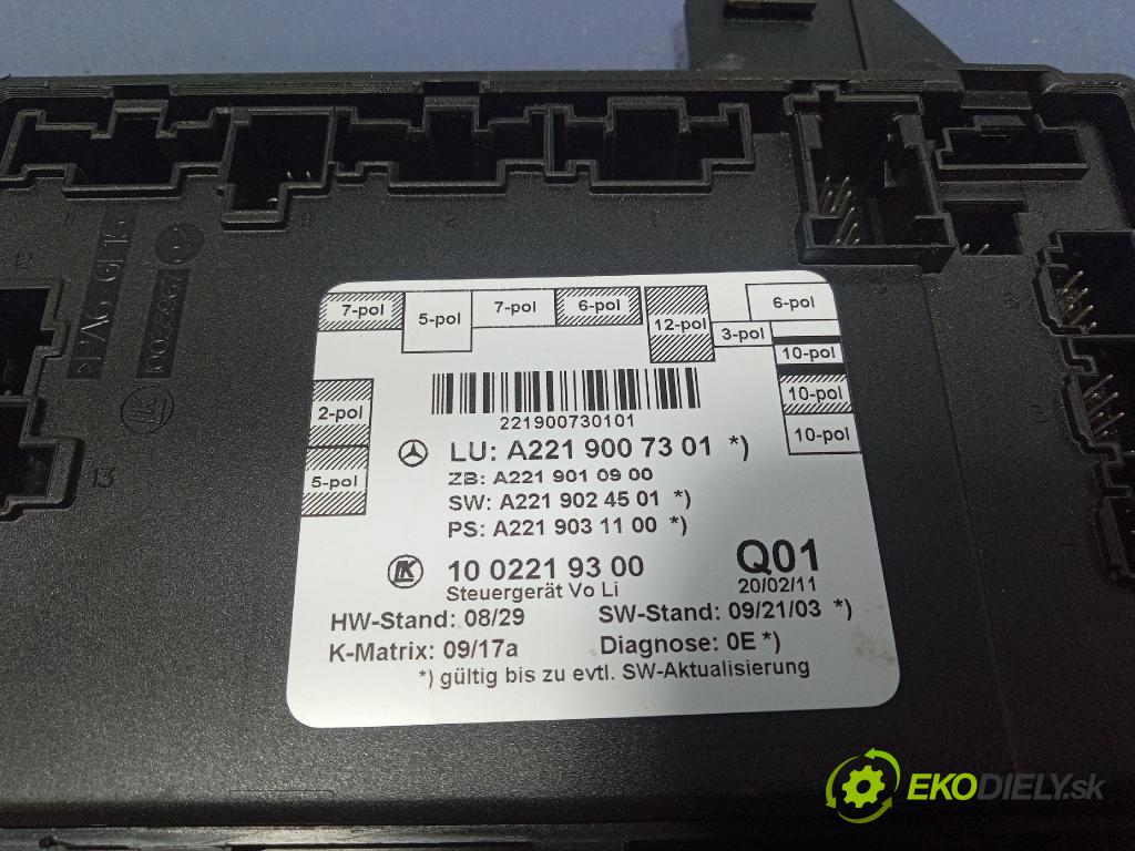 Mercedes S-klasa 2011 riadiaca jednotka A2219007301