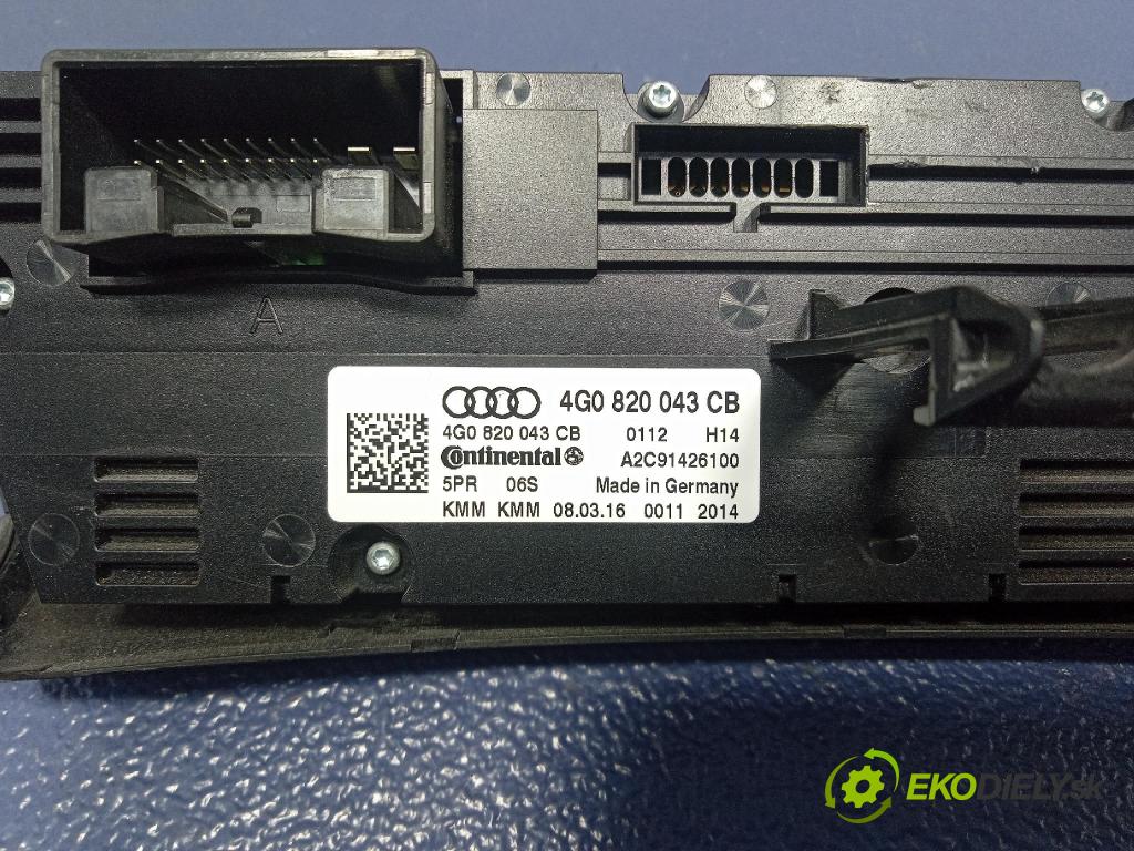 Audi A6 2016 prepínač Klimatizácia: Prúd vzduchu: 4G0820043CB