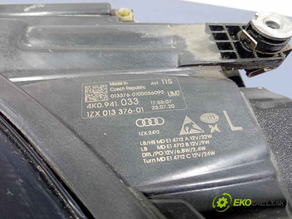 Audi A6 2020 Reflektor: Vľavo: 4K0941033