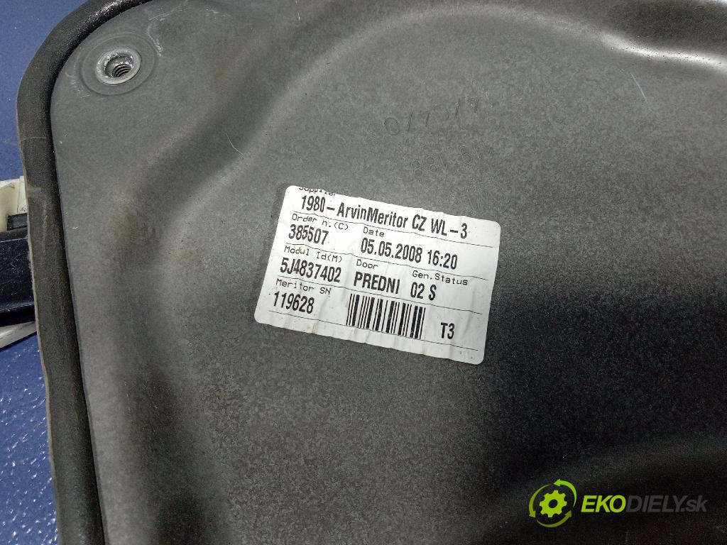 Skoda Fabia 2008 mechanizmus okna Okná: Predné v pravo: 5J4837402