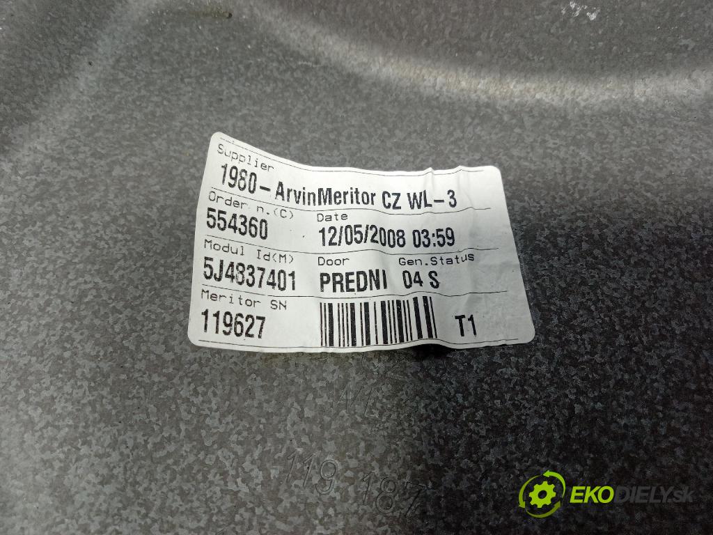 Skoda Fabia 2008 mechanizmus okna Okná: Predné Vľavo: 5J4837401