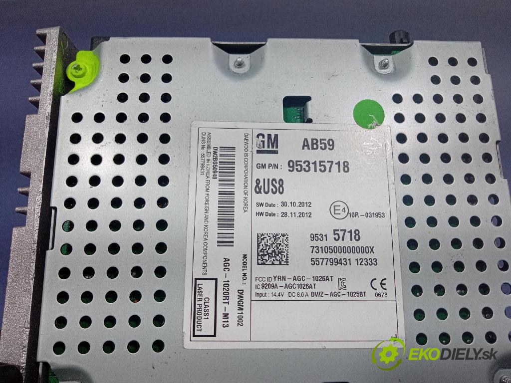 Chevrolet Aveo 2012 Radio I Navigácia: 95315718