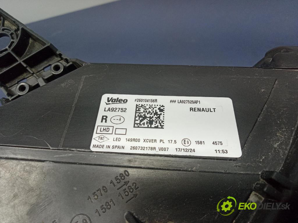 Renault Rafale 0 Reflektor: v pravo: 260104156R