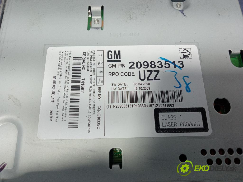 Opel Astra 2011 Radio I Navigácia: 20983513