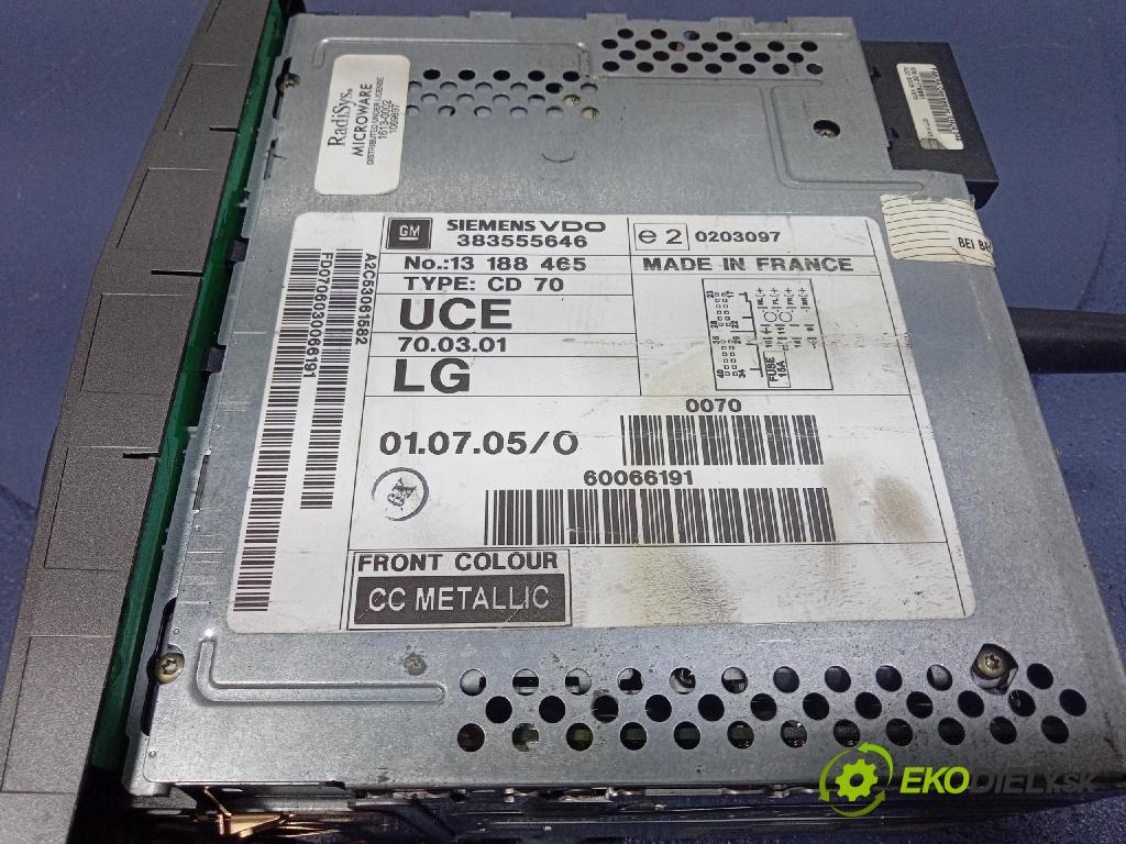 Opel Zafira 2006 Radio I Navigácia: 13188465