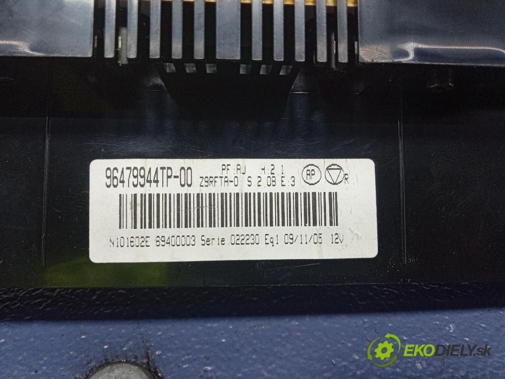 Peugeot 607 2005 prepínač Klimatizácia: Prúd vzduchu: 96479944TP00