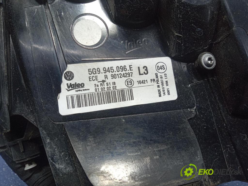 Vw Golf 2019 svetlo / reflektor zad Prava: Vonkajsia: 5G9945096E