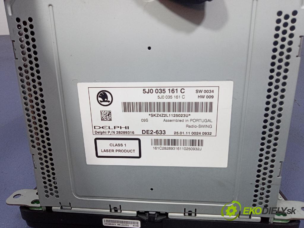 Skoda Fabia 2011 Radio I Navigace: 5J0035161C