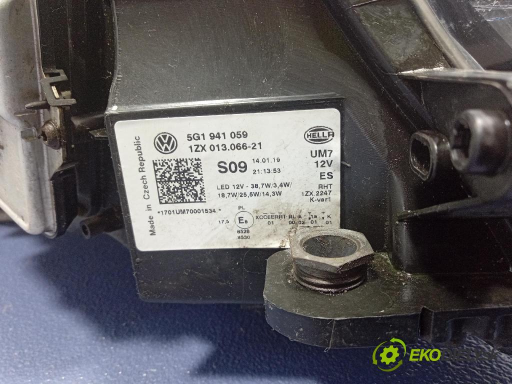 Vw Golf 2019 Reflektor: Vľavo: 5G1941059