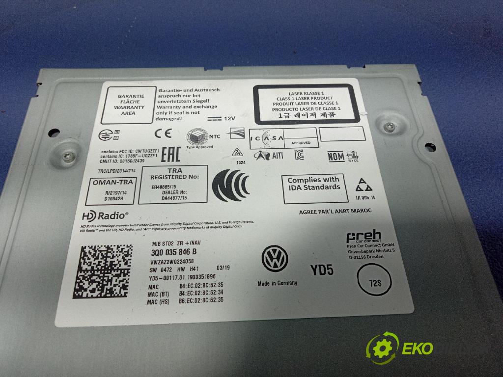 Vw Golf 2019 Radio I Navigácia: 3Q0035846B