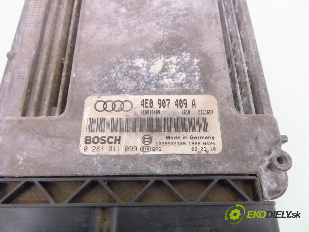 AUDI A8 D3 (4E2, 4E8) SEDAN 2003 202,00 4.0 TDI quattro - ASE 3936,00 Riadiaca jednotka Motor 4E0907409A ; 0281011099