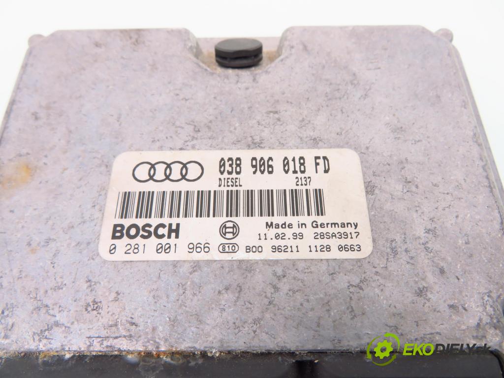 AUDI A4 Avant (8D5, B5) KOMBI 1999 81,00 1.9 TDI - AVG 1896,00 řídící jednotka motora 038906018FD ; 0281001966