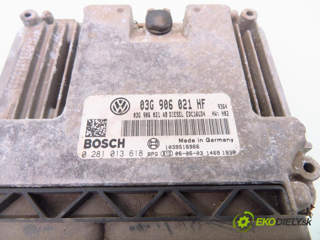 VW GOLF PLUS (5M1, 521) HB 2006 103,00 2.0 TDI - BMM 1968,00 řídící jednotka motora 03G906021HF ; 0281013618