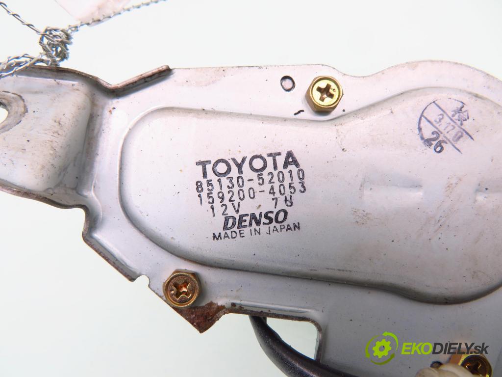 TOYOTA YARIS (_P1_) HB 1999 50,00 1.0 VVT- i 68 - 1SZ-FE 998,00 motorek stěrače ZADNÍ: 8513052010 ; 1592004053