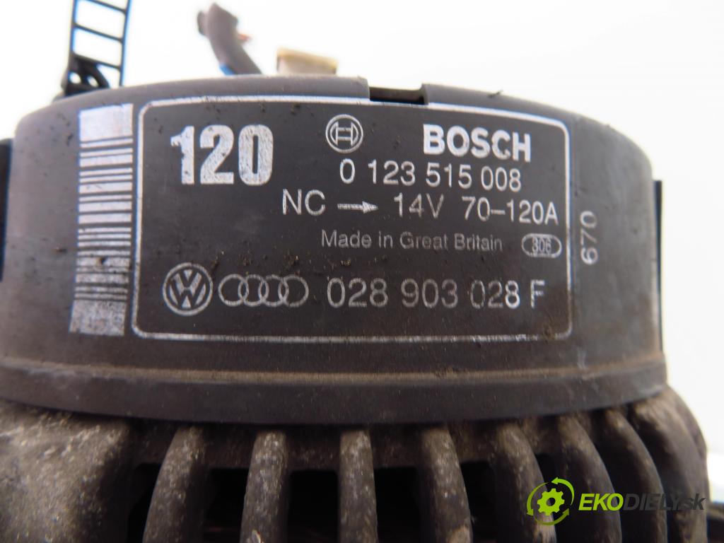 AUDI A4 Avant (8D5, B5) KOMBI 1997 66,00 1.9 TDI - AHU 1896,00 Alternátor 0123515008 ; 028903028F (Alternátory)