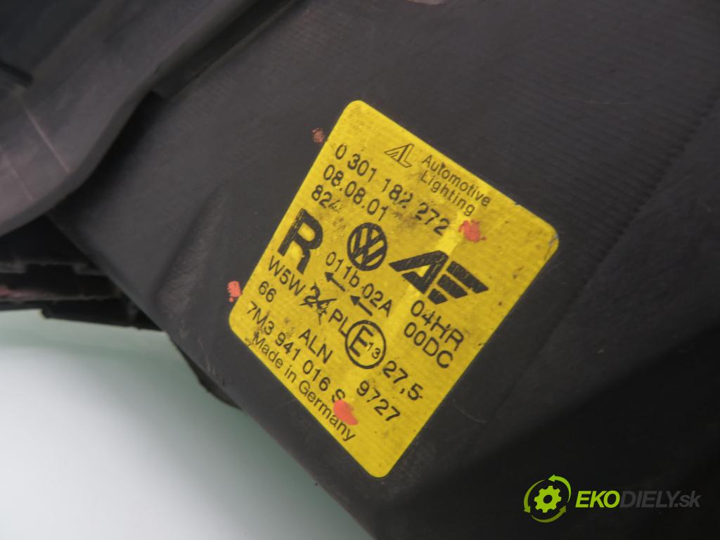SEAT ALHAMBRA (7V8, 7V9) MINIVAN 1997 85,00 1.9 TDI PD 115 - AUY 1896,00 Svetlo PP 0301182272 ; 7M3941016S ; 1307329068