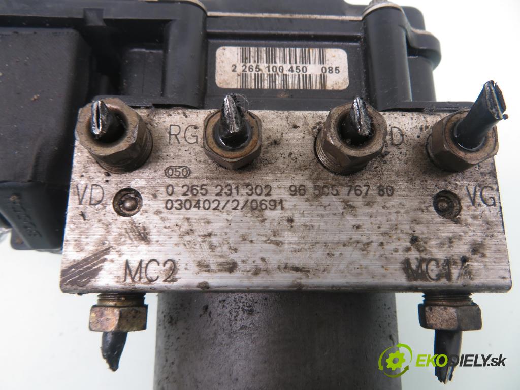 PEUGEOT 307 SW (3H) KOMBI 2003 66,00 2.0 HDI 90 - RHY (DW10TD) 1997,00 Pumpa ABS 0265800301 ; 0265231302 ; 9650576780 (Pumpy ABS)