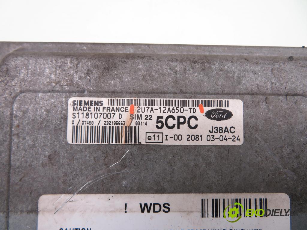 FORD FIESTA V (JH_, JD_) HB 2006 59,00 1.4 16V - FXJA 1388,00 řídící jednotka motora 2U7A12A650TD ; S118107007D ; S118325001