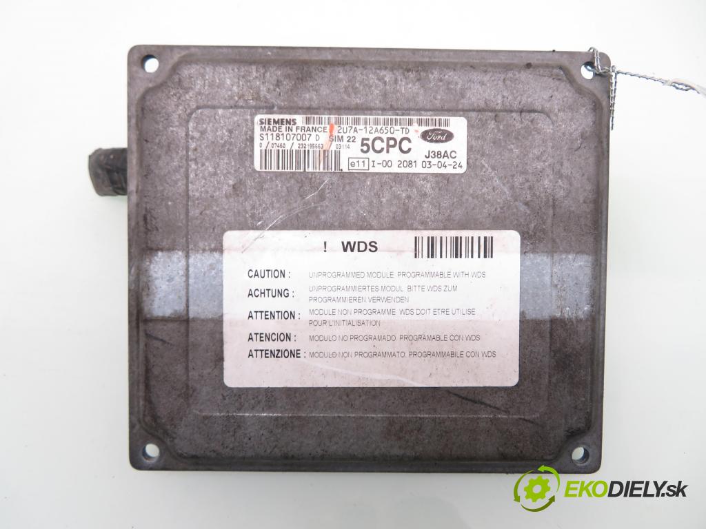 FORD FIESTA V (JH_, JD_) HB 2006 59,00 1.4 16V - FXJA 1388,00 řídící jednotka motora 2U7A12A650TD ; S118107007D ; S118325001