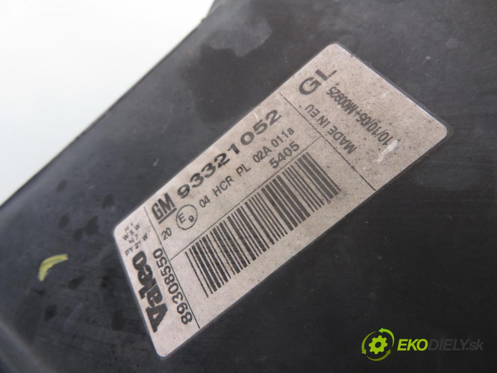 OPEL MERIVA A nadwozie wielkoprzestrzenne (MPV) (X03) MINIVAN 2000 74,00 1.6 16V - Z 16 XE 1598,00 Svetlo LP 93321052