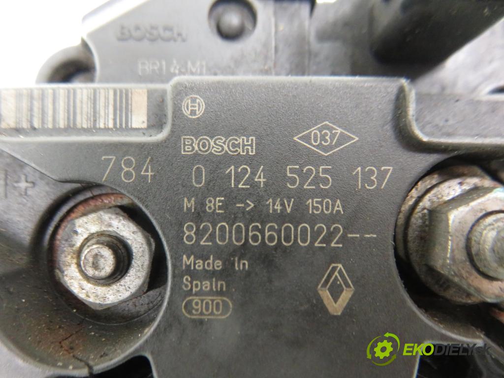 RENAULT LAGUNA II (BG0/1_) LIFTBACK 2001 88,00 1.9 dCi 120 - F9Q 750 1870,00 Alternátor 0124525137 ; 8200660022 (Alternátory)