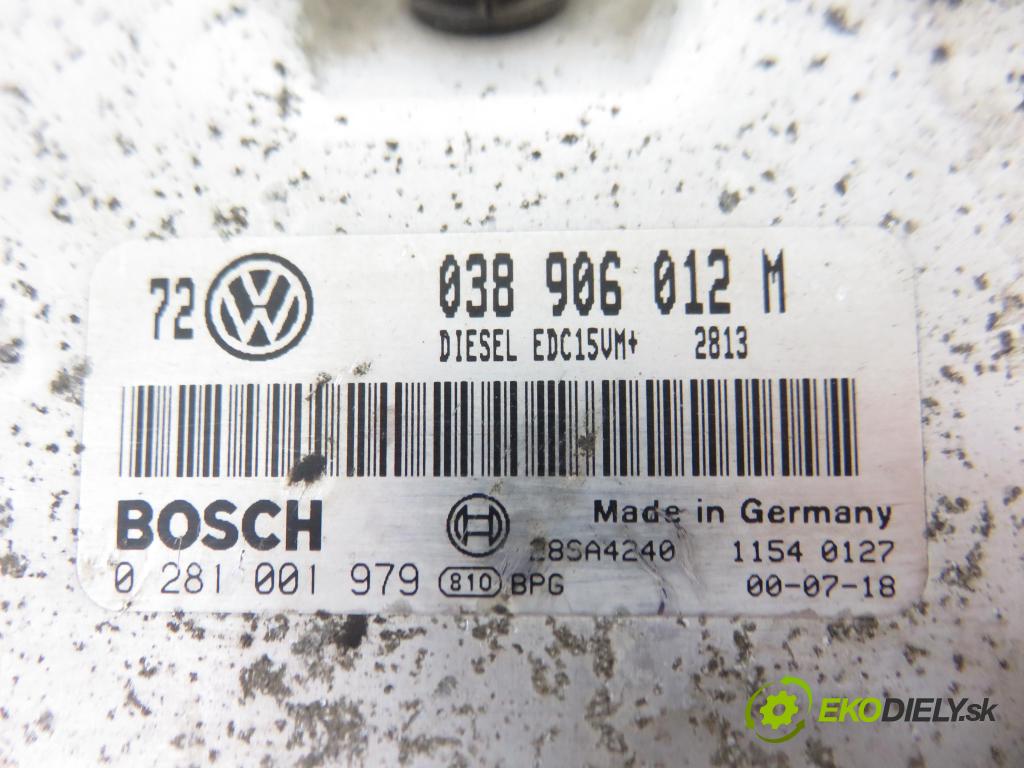 VW GOLF IV Variant (1J5) KOMBI 2001 74,00 1.9 TDI - ATD 1896,00 řídící jednotka motora 038906012M ; 28SA4240 ; 0281001979
