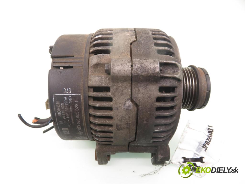 AUDI A4 (8D2, B5) SEDAN 1998 66,00 1.9 TDI - AHU 1896,00 Alternátor 0123515008 ; 028903028F (Alternátory)