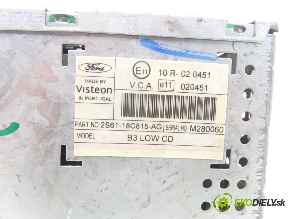 FORD FIESTA V (JH_, JD_) HB 2003 50,00 1.4 TDCi 8V 68 - F6JA 1399,00 RADIO CD 2S6118C815AG