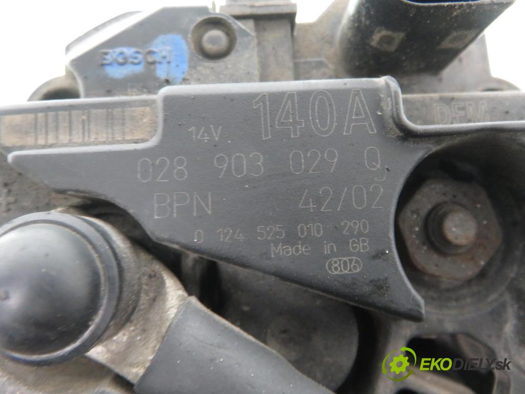 AUDI A3 (8L1) HB 1999 81,00 1.9 TDI 110 - AHF 1896,00 Alternátor 028903029Q ; 0124525010 (Alternátory)