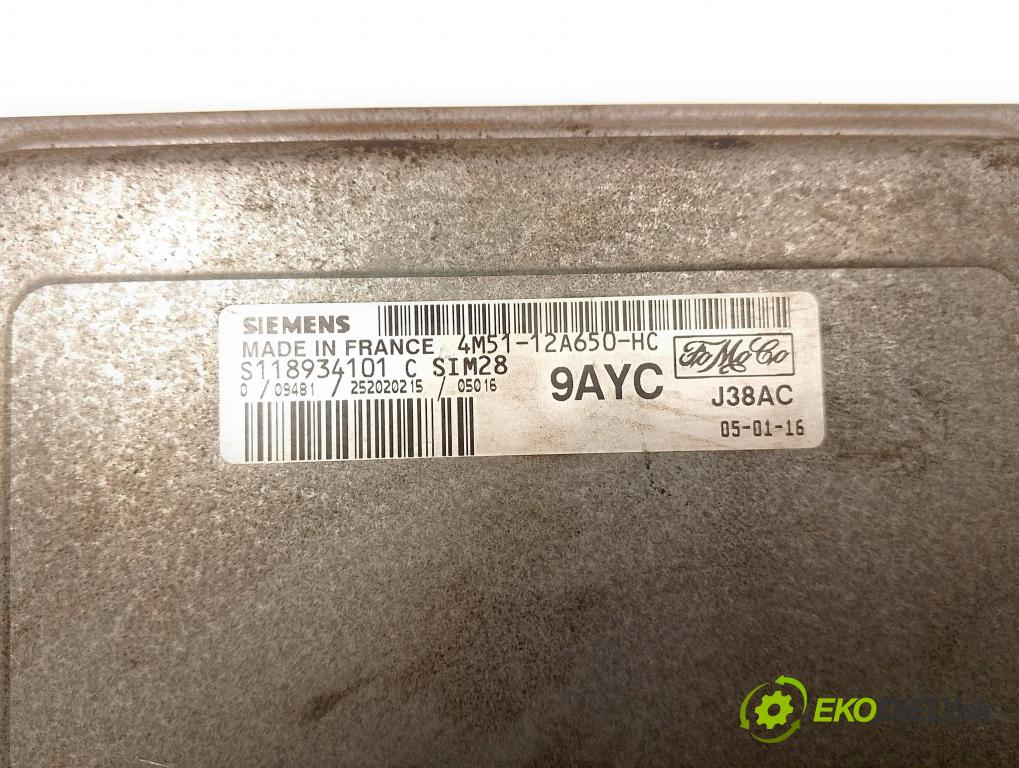 FORD FOCUS C-MAX (DM2) MINIVAN 2003 74,00 1.6 - HWDA 1596,00 Riadiaca jednotka Motor 4M5112A650HC ; S118934101C