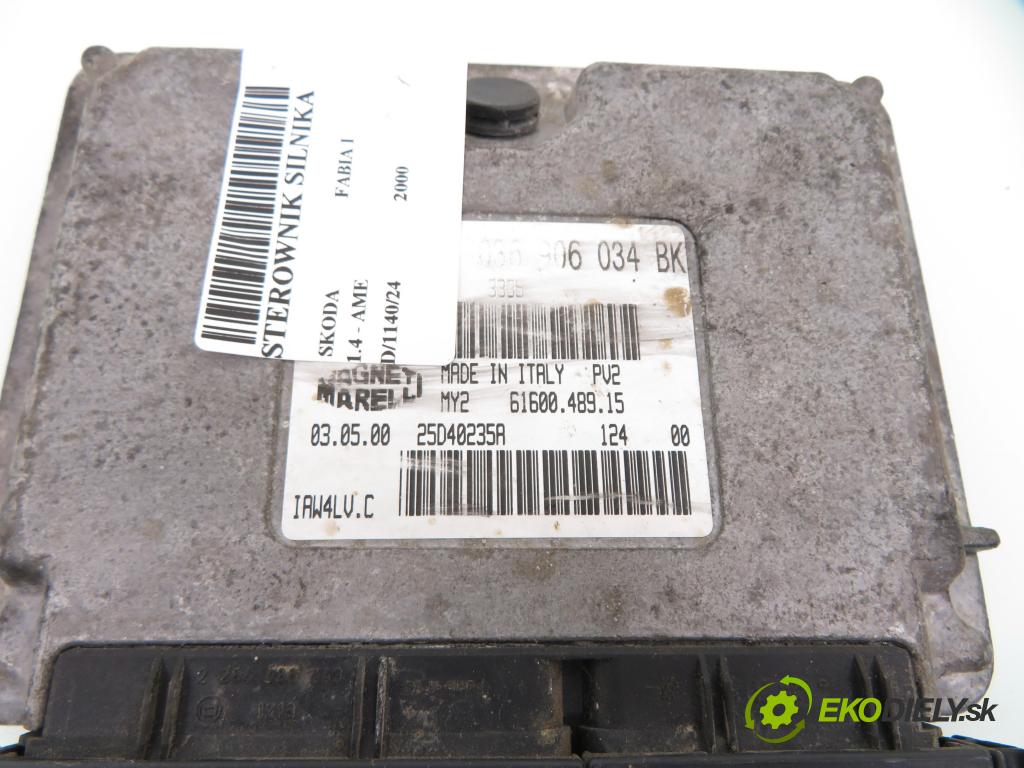 SKODA FABIA I (6Y2) HB 2000 50,00 1.4 - AME 1397,00 Riadiaca jednotka Motor 036906034BK ; IAW4LVC