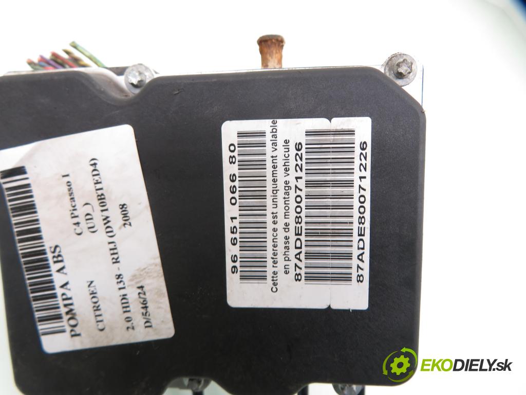 CITROEN C4 Picasso I (UD_) MINIVAN 2008 100,00 2.0 HDi 138 - RHJ (DW10BTED4) 1997,00 Pumpa ABS 0265950962 ; 9665106680 (Pumpy ABS)