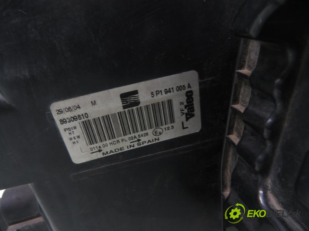 SEAT ALTEA (5P1) MINIVAN 2004 75,00 1.6 102 1595,00 Svetlo LP 5P1941005A ; 89309810