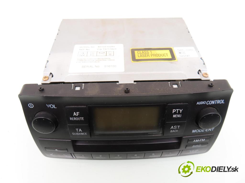 TOYOTA COROLLA (_E12_) SEDAN 2003 71,00 1.4 VVT-i 97 (ZZE120) - 4ZZ-FE 1398,00 RADIO CD 8612002260