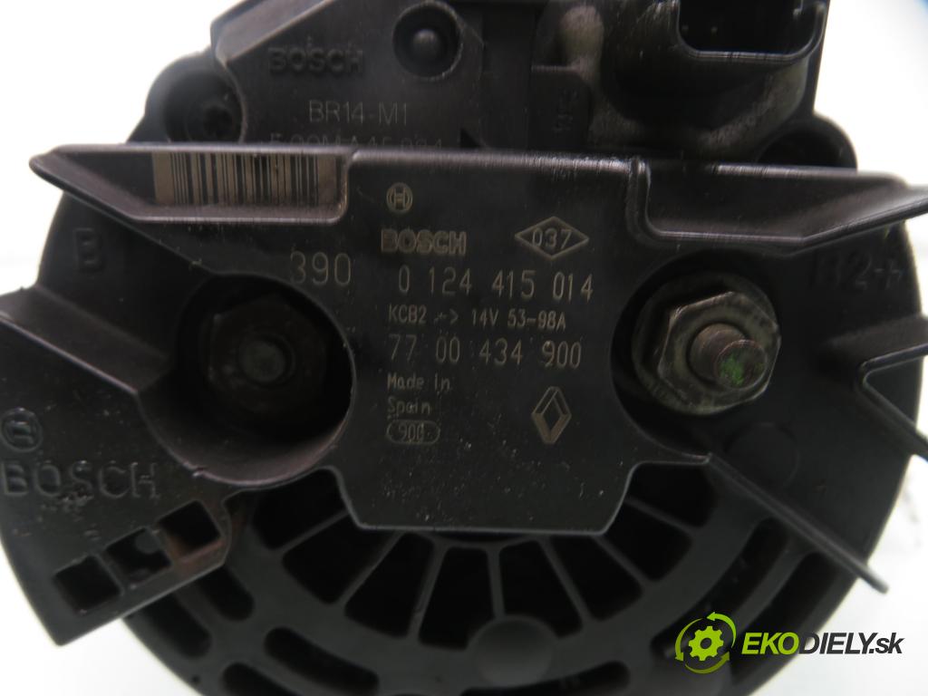 RENAULT LAGUNA II Grandtour (KG0/1_) KOMBI 2001 79,00 1.6 16V (KG0A, KG0L) - K4M 710 1598,00 Alternátor 0124415014 ; 7700434900 (Alternátory)