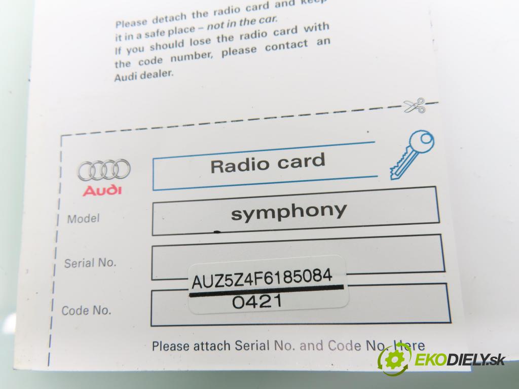 AUDI A3 (8P1) HB 2006 103,00 2.0 TDI PD 16V 140 1968,00 RADIO CD 8P0035195