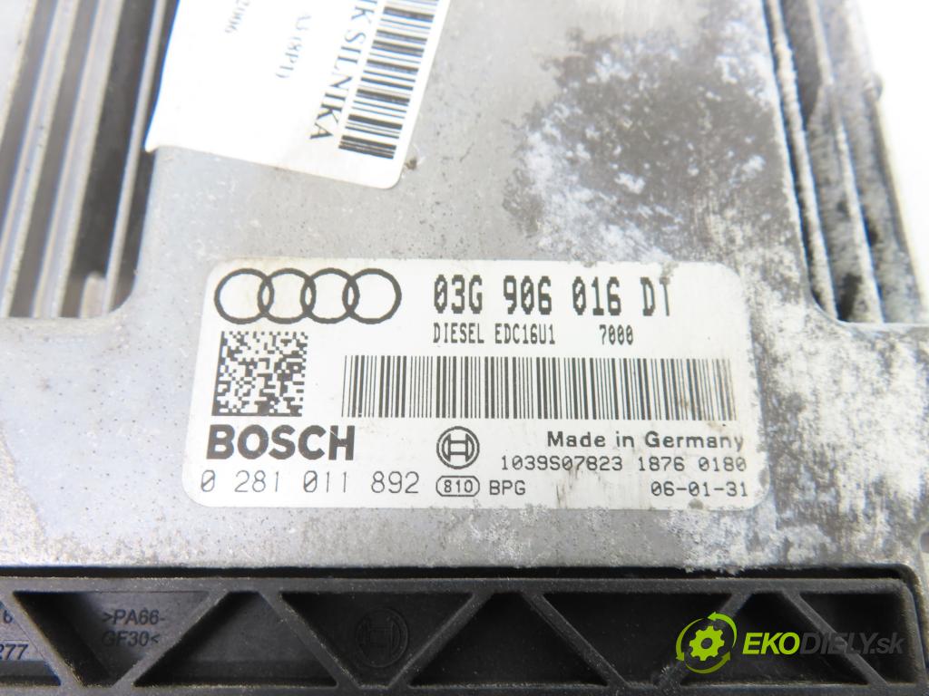AUDI A3 (8P1) HB 2006 103,00 2.0 TDI PD 16V 140 1968,00 Riadiaca jednotka Motor 03G906016DT ; 0281011892