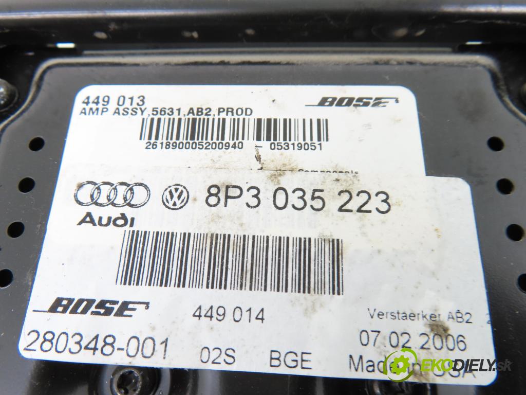 AUDI A3 (8P1) HB 2006 103,00 2.0 TDI PD 16V 140 1968,00 Zosilňovač 8P3035223 (Zosilňovače)