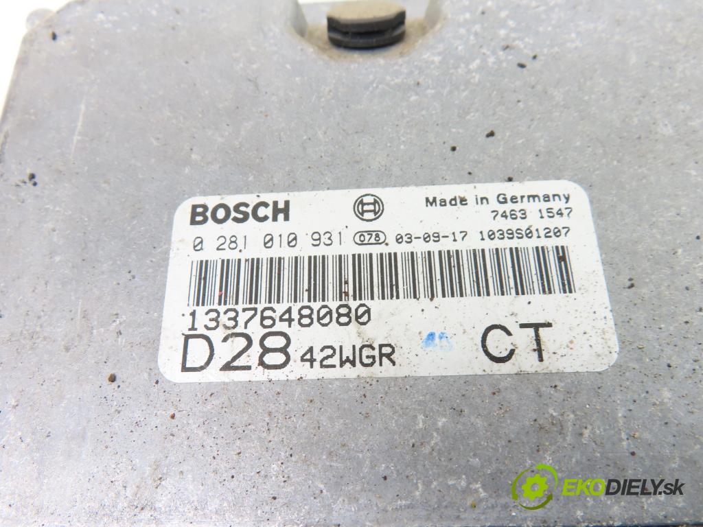 FIAT DUCATO Platforma / podwozie (244_) KABINA/PLATFORMA 2003 90,00 2.8 JTD - 8140,43 2800,00 Riadiaca jednotka Motor 0281010931 ; 1337648080
