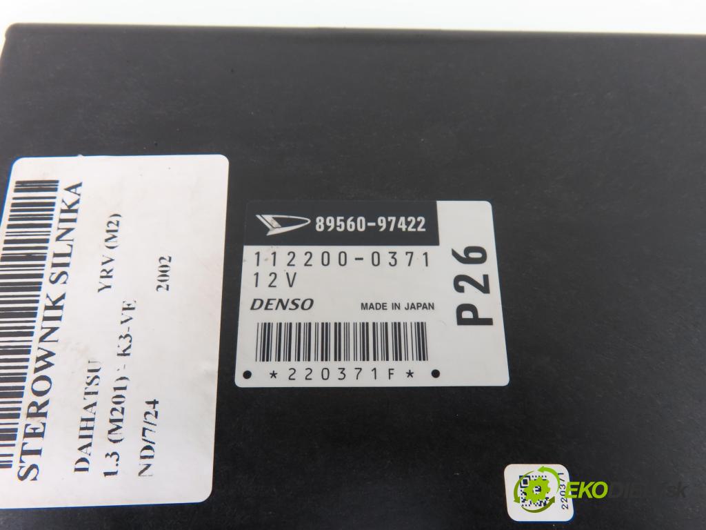 DAIHATSU YRV (M2) HB 2002 64,00 1.3 (M201) 87 - K3-VE 1298,00 Riadiaca jednotka Motor 8956097422 ; 1122000371