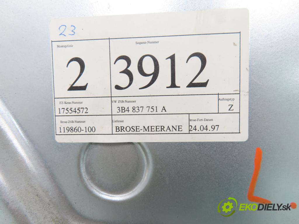 VW PASSAT B5.5 Variant (3B6) KOMBI 2001 96,00 1.9 TDI PD 130 - AVF 1896,00 mechanismus oken 3B4837751A