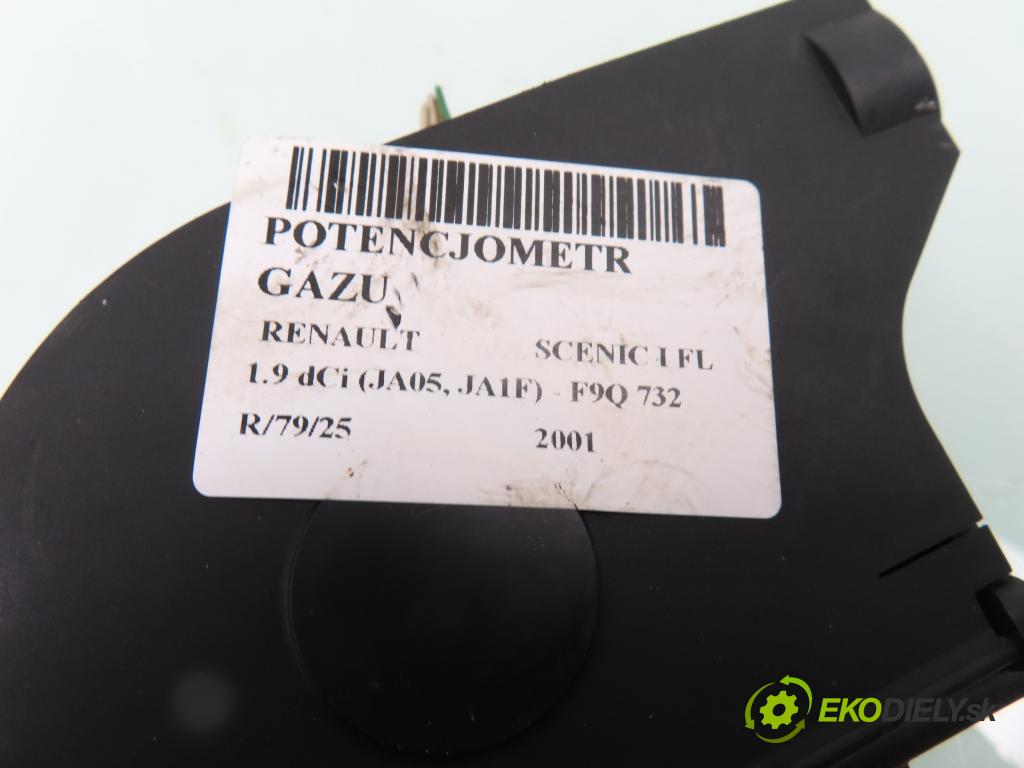 RENAULT SCENIC I (JA0/1_) MINIVAN 2001 75,00 1.9 dCi 102 - F9Q 732 1870,00 Potenciometer plynu 7700431919 (Pedále)