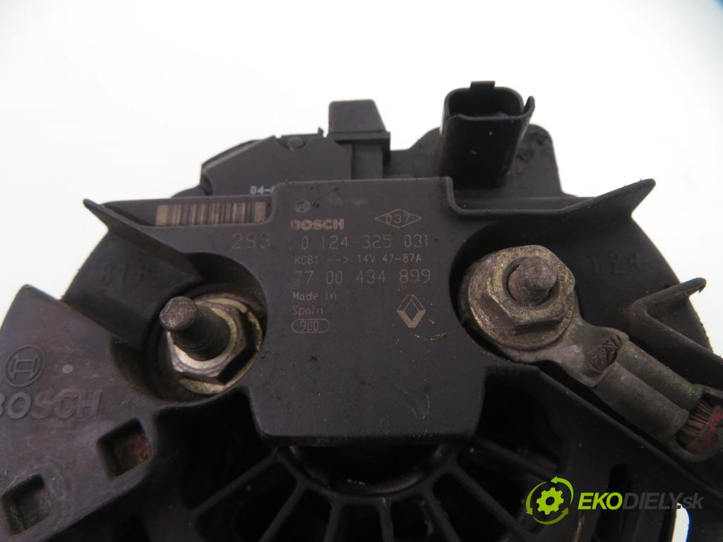 RENAULT SCENIC I (JA0/1_) MINIVAN 2000 79,00 1.6 - K4M 700 1598,00 Alternátor 0124325031 ; 7700434899 (Alternátory)