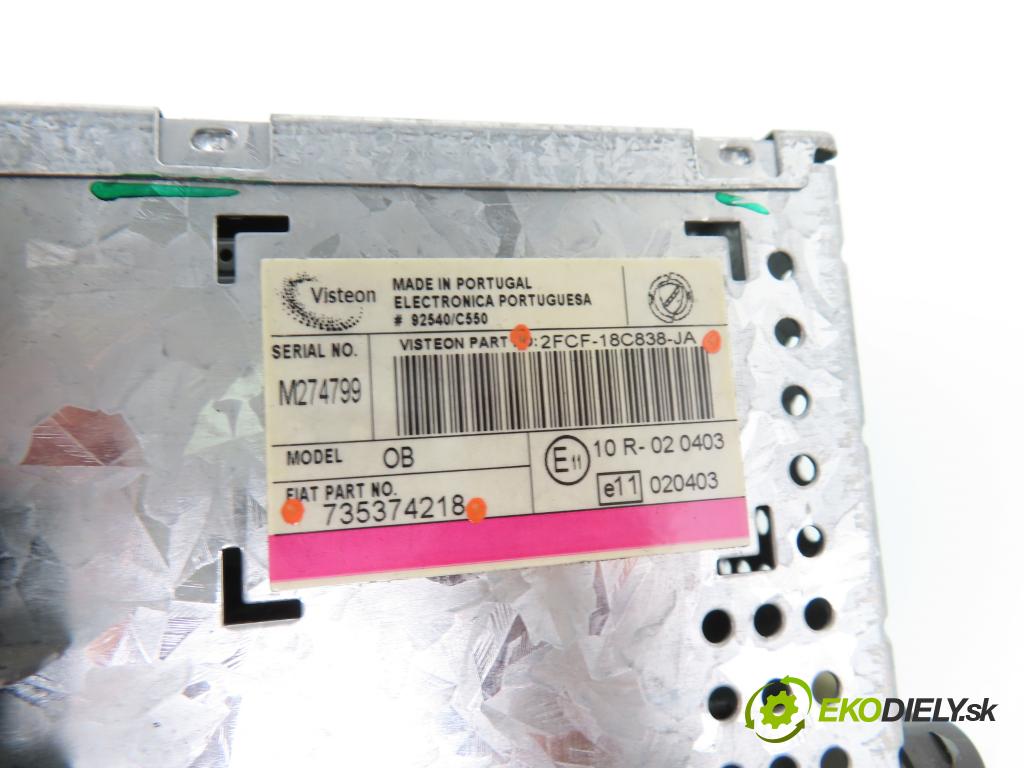 FIAT STILO Multi Wagon (192_) KOMBI 2003 76,00 1.6 16V - 182 B6.000 1596,00 RADIO CD 735374218 ; 2FCF18C838