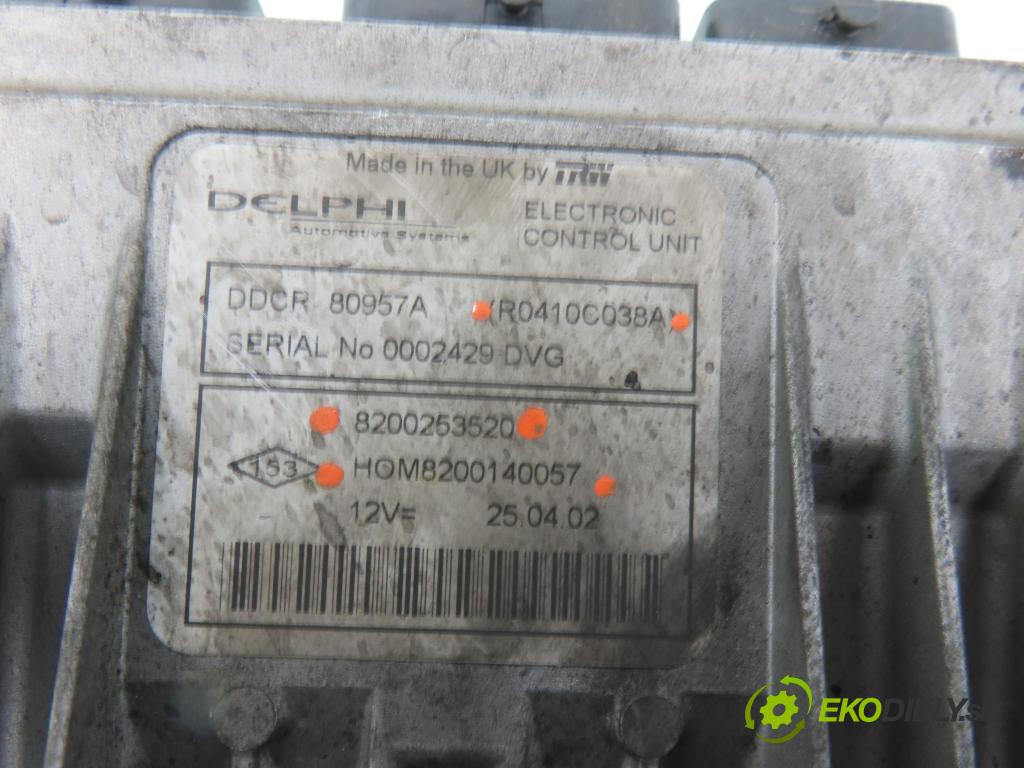 RENAULT KANGOO (KC0/1_) KOMBIVAN 2002 60,00 1.5 dCi 80 - K9K 702 1461,00 Riadiaca jednotka Motor 8200253520 ; HOM8200140057 ; R0410C038A