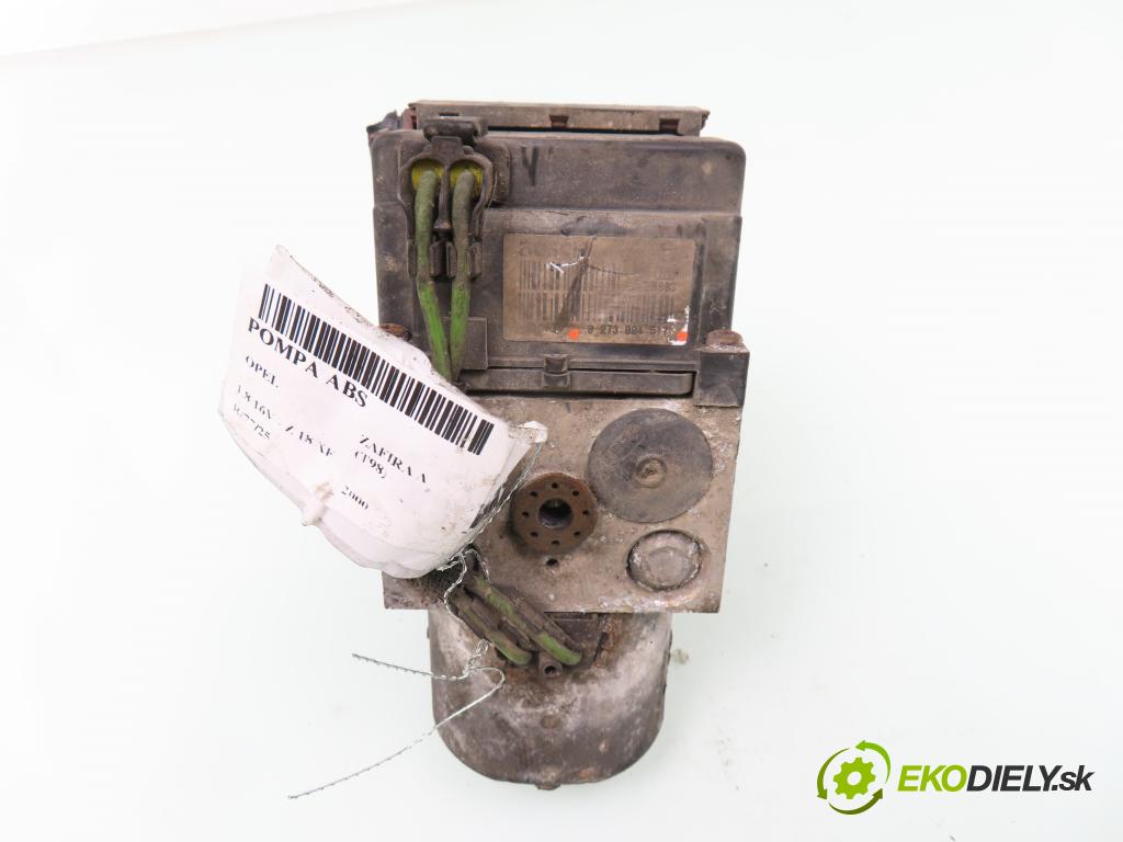 OPEL ZAFIRA A Nadwozie Wielkopojemne (MPV) (T98)  MINIVAN 2000 92,00 1.8 16V 125 - Z 18 XE 1796,00 pumpa ABS 0273004517 ; 0265220684 ; 09156992 (Pumpy brzdové)