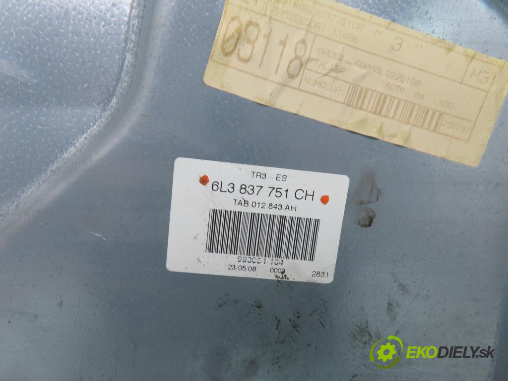 SEAT IBIZA III (6L1) HB 2008 59,00 1.4 TDI - BMS 1422,00 mechanismus oken 6L3837751CH ; 6L2959802 ; 6L3837755AD