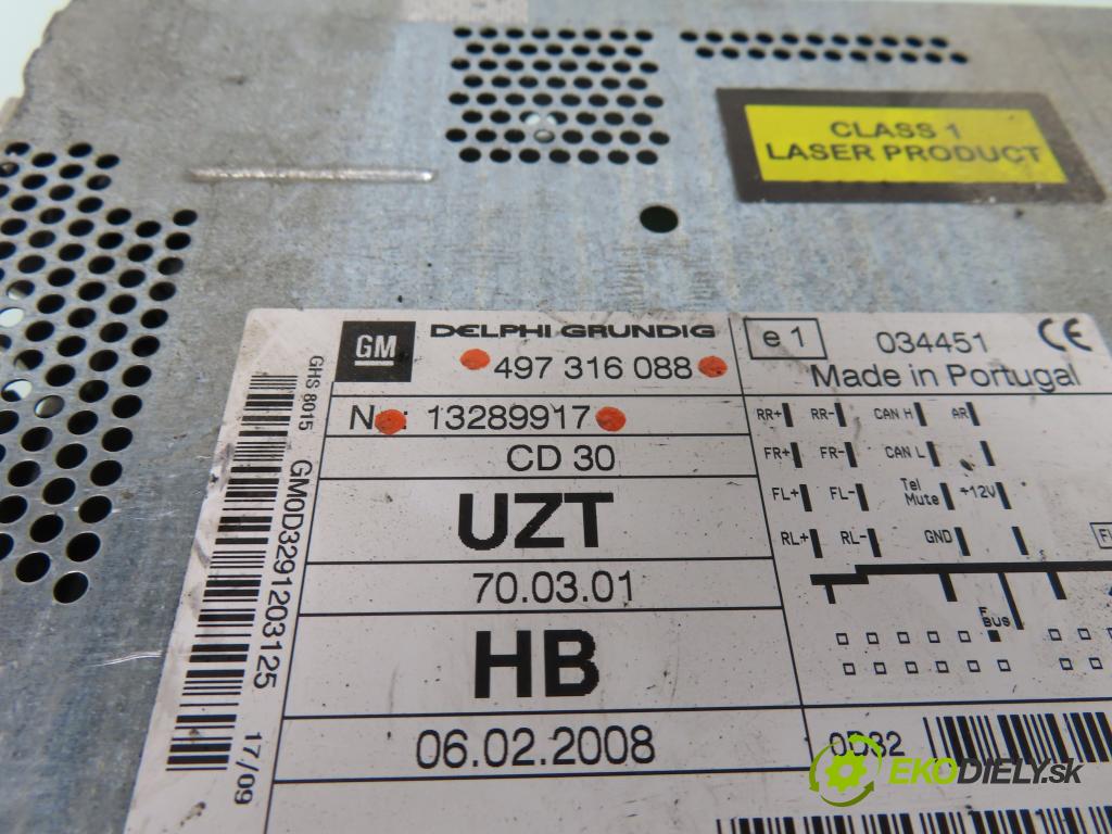 OPEL CORSA D (S07) HB 2009 55,00 1.3 CDTI - Z 13 DTJ 1248,00 RADIO CD 497316088 ; 13289917