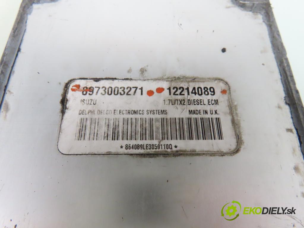 OPEL COMBO C KOMBIVAN 2002 48,00 1.7 DI 16V - Y 17 DTL 1686,00 Riadiaca jednotka Motor 8973003271 ; 12214089