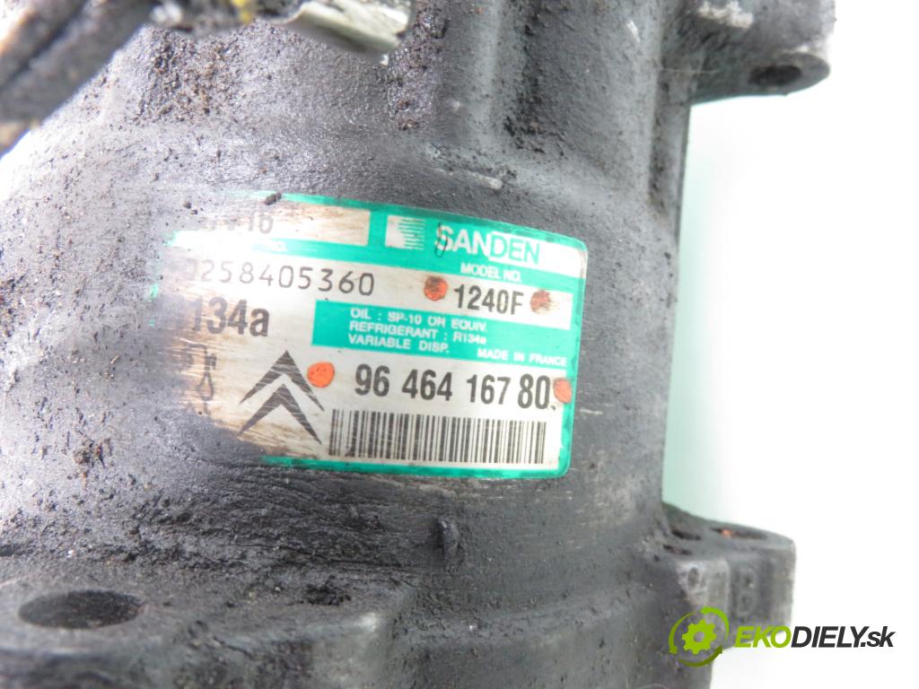 CITROEN XSARA PICASSO (N68) MINIVAN 2003 66,00 2.0 HDi 8V 90 - RHY 1997,00 KOMPRESOR: klimatizácie 9646416780 ; 1240F (Kompresory klimatizácie)